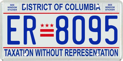 DC license plate ER8095