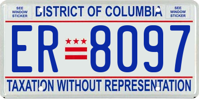 DC license plate ER8097