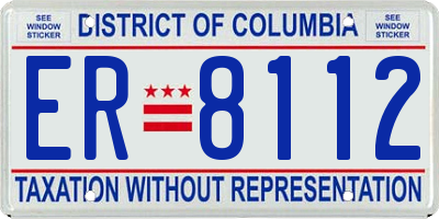 DC license plate ER8112