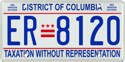 DC license plate ER8120