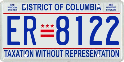 DC license plate ER8122