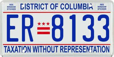 DC license plate ER8133