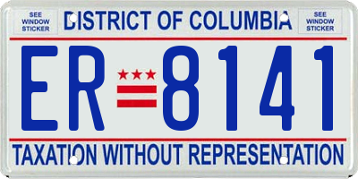 DC license plate ER8141
