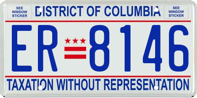 DC license plate ER8146