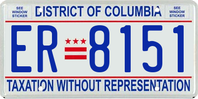 DC license plate ER8151