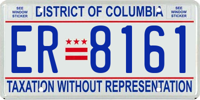 DC license plate ER8161