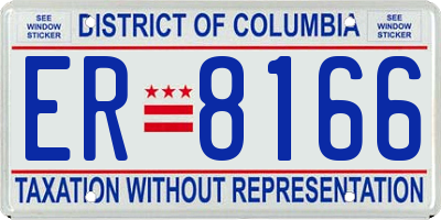 DC license plate ER8166