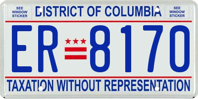 DC license plate ER8170