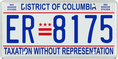 DC license plate ER8175