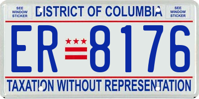DC license plate ER8176
