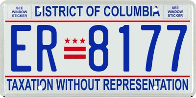 DC license plate ER8177