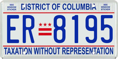 DC license plate ER8195