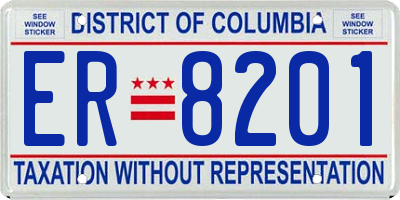 DC license plate ER8201