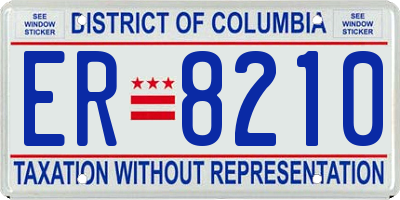 DC license plate ER8210