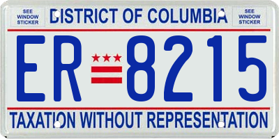 DC license plate ER8215