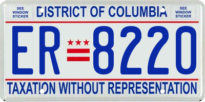 DC license plate ER8220