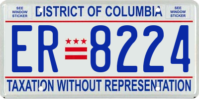 DC license plate ER8224