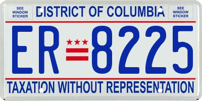 DC license plate ER8225