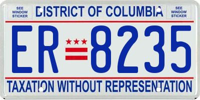 DC license plate ER8235
