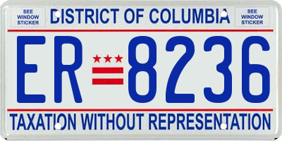 DC license plate ER8236