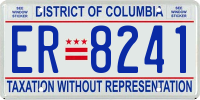 DC license plate ER8241