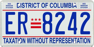 DC license plate ER8242