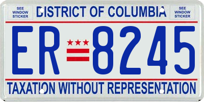 DC license plate ER8245