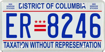 DC license plate ER8246
