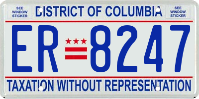 DC license plate ER8247