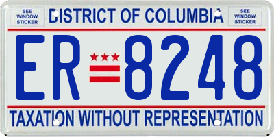 DC license plate ER8248