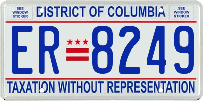 DC license plate ER8249