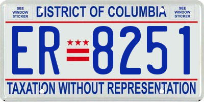 DC license plate ER8251
