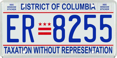 DC license plate ER8255