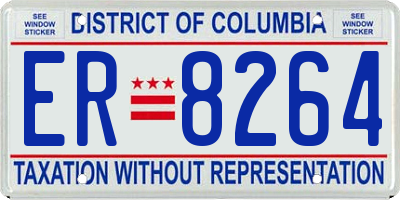 DC license plate ER8264