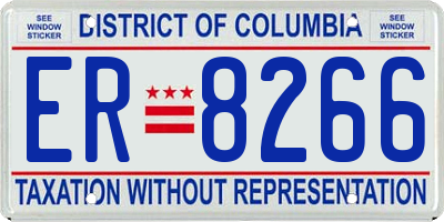 DC license plate ER8266