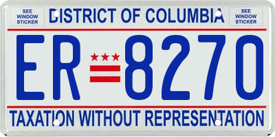 DC license plate ER8270