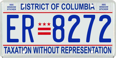 DC license plate ER8272