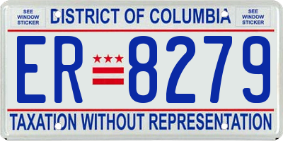 DC license plate ER8279