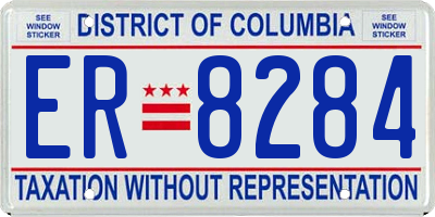 DC license plate ER8284