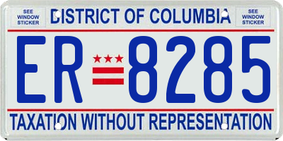 DC license plate ER8285