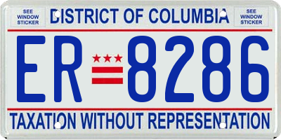 DC license plate ER8286