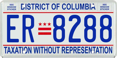 DC license plate ER8288
