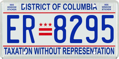 DC license plate ER8295