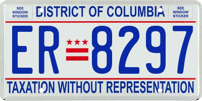 DC license plate ER8297