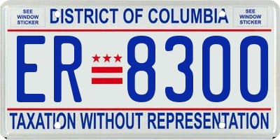 DC license plate ER8300