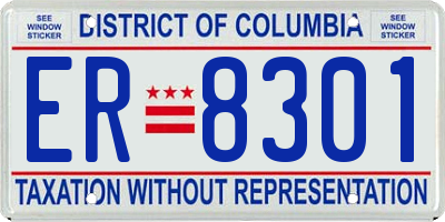 DC license plate ER8301