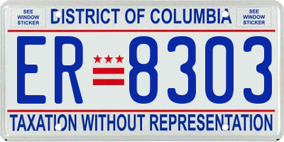 DC license plate ER8303