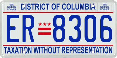 DC license plate ER8306