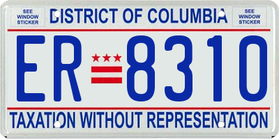 DC license plate ER8310