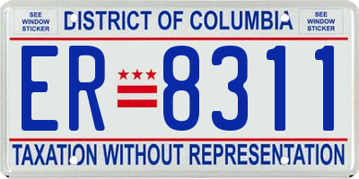 DC license plate ER8311